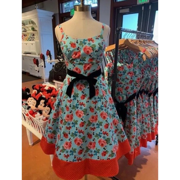 New Disney Parks The Dress Shop Mickey and Minnie Mouse Floral Dress 2X - Picture 1 of 4